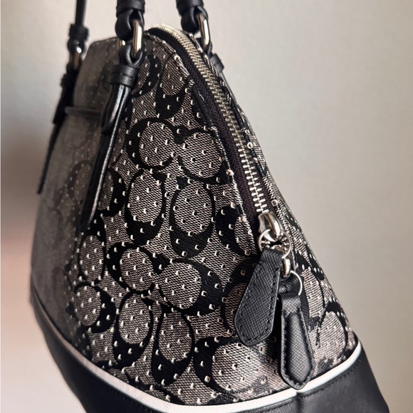 Coach Black and Gray Signature Satchel - Picture 4 of 7